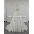 Plus Size Luxury Bridal Gown Lace Sleeveless A Line Chapel Train Wedding Dresses